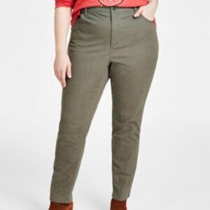 Style Co Plus Size Colored High-Rise St Olive Drab